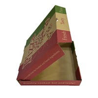 Grande cabane d'emballage personnalisée de luxe boîtes de papier à pizza carrées rouges et vertes avec revêtement UV