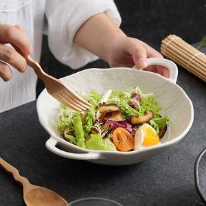 Vaisselle nordique en céramique ménage léger luxe riz nouilles bol à soupe petit bol unique manger bol de céréales avec bord doré - Product Image 2