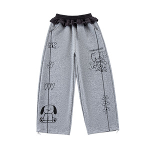 Ensemble Hip-hop 2 pièces pour adolescentes : T-shirt à manches longues imprimé lettres et pantalon de sport à volants (Collection 2026) - Product Image 4