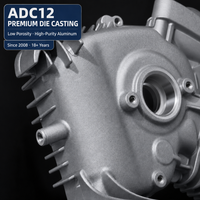 Boîtier de carter en aluminium moulé sous pression H122IN ADC12, usiné CNC, directement de l'usine, ±0.02mm, pièces OEM pour moteur de générateur onduleur