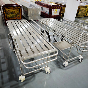 Zware transportwagen voor mortuarium, roestvrij staal, lijkwagen met stille wielen - Product Image 5