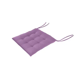 Coussin de chaise imperméable personnalisé intérieur extérieur 16X16 "violet housse de coussin de siège coussin de chaise avec attaches carrées