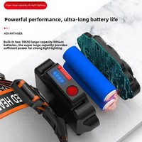 Lampe frontale A-ok Octa-core 20W à LED, rechargeable par USB, pour la pêche de nuit, le travail minier et les activités sur le terrain, avec éclairage à 360 degrés