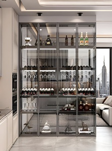 Vetrina per Vini in Vetro Personalizzata, Mobile da Parete o da Terra per <span class=keywords><strong>Soggiorno</strong></span>, Espositore di Alta Gamma per Vini <span class=keywords><strong>Rossi</strong></span> con Illuminazione, Arredamento per la Casa - Product Image 5
