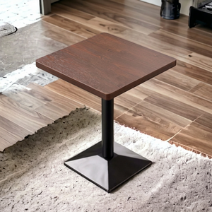 High Quality Eco-Friendly Modern Hotel Restaurant <b>Table</b> <b>Square</b> Design Wooden Panel Coffee Shop Desk with Tube Base - Product Image 1