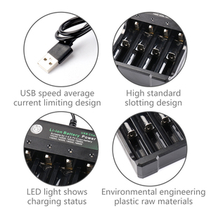 Mini <span class=keywords><strong>chargeur</strong></span> intelligent <span class=keywords><strong>Portable</strong></span> câble Usb 3.7V Li ion 18650 <span class=keywords><strong>chargeur</strong></span> de <span class=keywords><strong>batterie</strong></span> à 4 fentes vente en gros - Product Image 6