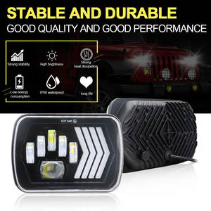 Phare LED H4 7 pouces 100W 6000K 6000 Lumens, étanche IP67, montage universel, phare carré pour voiture - Product Image 4