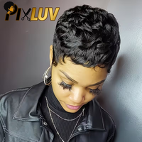 HD Lace Front Perücke für Locken mit vorgezupftem Babyhaar, kleberlos, aus brasilianischem Echthaar, kurze Perücke