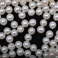 Demi-trou de 4mm percé près de la perle d'eau douce baroque ronde AAAA perle de culture bon lustre perles en vrac pour la fabrication de bijoux à bricoler soi-même
