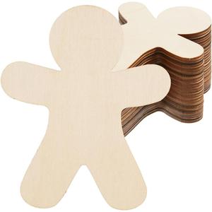 30 pezzi non verniciati fai da te pan di zenzero fette di bambù e artigianato in legno per disegnare decorazioni di Natale Halloween senza foro - Product Image 2