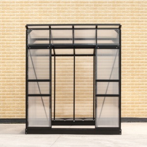 Invernadero de Aluminio para Jardín con Techo Inclinado, Fácil de Montar, Adosado a la Pared o Independiente, con Doble Puerta Corredera - Product Image 6