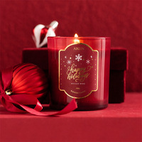 Vela Aromática Navideña AIKUN en Frascos de Vidrio de Colores Rojo, Verde y Ámbar, con Estampado Festivo y Caja de Regalo para Exhibición en Tiendas