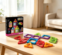 Meilleures ventes : Ensemble de construction de fusée DIY avec 26 blocs magnétiques transparents, jouet STEM pour tout-petits, jeu de groupe en intérieur