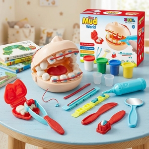 Cross-border Explosions Small Dentists Plasticine Color Mud Teeth Making Teeth <b>Toy</b> <b>Set</b> <b>Tools</b> Children's Educational <b>Toys</b> - Product Image 6