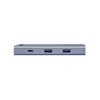 VCOM Gris Aluminio M.2 SATA NVMe SSD Carcasa con USB C A Hub USB 3,1 Gen 2 10Gbps B M Key Adaptador de disco de estado sólido