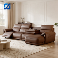 Canapé sectionnel moderne inclinable et massant en cuir PU avec télécommande pour salon, appartement, home cinéma et films en famille