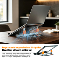 Support de tablette portable en aluminium avec logo personnalisé pour iPad, 6 vitesses, hauteur et angle réglables, pliable, pour bureau, maison, bureau