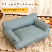 Canapé pour animaux de compagnie de grande taille pour toutes les saisons, design élégant, adapté à l'été, imperméable, durable, lit pour chien et chat, utilisation en intérieur, canapé en cuir monobloc