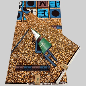 Tissu Africain Wax Hollandais 100% Coton <span class=keywords><strong>Pagne</strong></span> Motifs Créatifs pour Chemises, Habillement, Design d'Intérieur, Exportation, Fusible, Garçons - Product Image 3