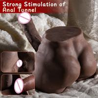 Poupée sexuelle réaliste à mi-corps avec un énorme pénis artificiel, vibrateur rose rechargeable par USB et étanche, jouet de masturbation féminine