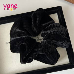 Nouveau velours lourd Vintage <span class=keywords><strong>grande</strong></span> <span class=keywords><strong>taille</strong></span> chouchou couleur unie bande de fosse Patchwork tissu tête fleur <span class=keywords><strong>bandeau</strong></span> pour filles enfants - Product Image 4