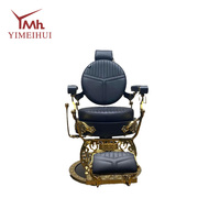 Fauteuil de salon inclinable haut de gamme, design élégant et raffiné, décor sculpté en or complexe pour salon de coiffure professionnel