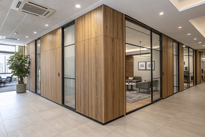 Modulare Trennwand Massive Wand Maßgefertigte Glas-Trennwand mit Flächenbündiger Türdesign Transparente Bürotrennwand - Product Image 2