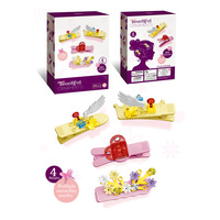 Nouveau créatif assemblé épingle à cheveux briques jouets Dessert fleurs bricolage petites particules blocs de construction filles bandes de cheveux ensembles de bijoux