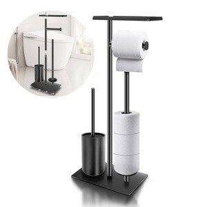 <span class=keywords><strong>Portarotolo</strong></span> Verticale da Terra in Acciaio Inox con Bordo Sottile per Bagno con <span class=keywords><strong>Portascopino</strong></span> <span class=keywords><strong>e</strong></span> <span class=keywords><strong>Portarotolo</strong></span> - Product Image 2