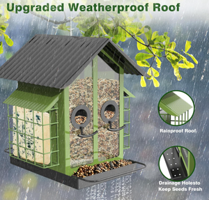 Глобальный бестселлер: Металлическая кормушка для птиц с защитой от грызунов (белок), для наружного использования, подвесная, для кардиналов - Product Image 4