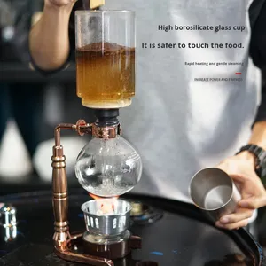 Cafetière à siphon non électrique HATRSEN, ensemble de préparation de café à domicile, ustensiles en verre, cafetière pour 3 personnes, modèle chinois ACL-1 - Product Image 4