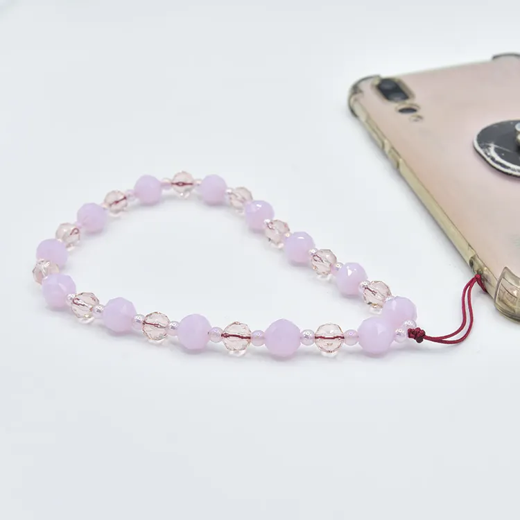 Set di perle di gioielli per bambini ciondolo di perle di cristallo di vetro catena per telefono cellulare e bracciale charm