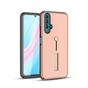 Negocios estilo 2 en 1 híbrido tpu pc caja del teléfono caso de la contraportada para Huawei Nova 5T de metal con soporte - Product Image 5