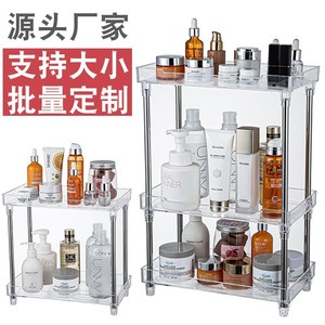 Estante de almacenamiento acrílico de 3 niveles, organizador de cosméticos de escritorio para artículos de baño, estante de exhibición de maquillaje - Product Image 3