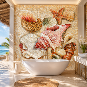 Mosaico Moderno de Conchas Rosadas para Decoración de Paredes, Mosaico para Baño, Mosaico Personalizado al por Mayor - Product Image 6