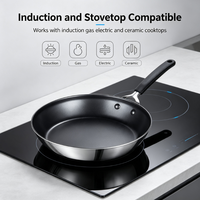 Wajan Anti Lengket Stainless Steel 29cm Perak Kapasitas 2.5L Kompatibel Induksi Aman untuk Mesin Cuci Piring untuk Memasak di Rumah