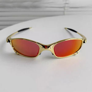 Occhiali da Sole <span class=keywords><strong>Juliet</strong></span> UV400 con Lenti Polarizzate a Specchio, Montatura in Metallo, Stile Y2K alla Moda, Tecnologia Avanzata, Oro Opaco Nero, Copertura Completa - Product Image 2