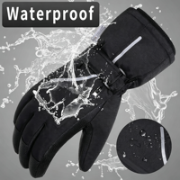 Gants de ski imperméables pour l'hiver, hommes et femmes |   Doublure en polaire épaisse, fermeture à boucle, polyester, portable, lavage à la main uniquement
