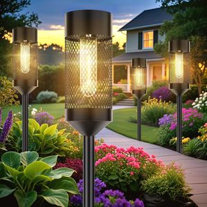 Stainless Steel Tungsten Bulb Solar Pathway <strong>Lights</strong> IP54 Waterproof <strong>Light</strong> Sensor 360 Beam for Garden Lawn Walkway Driveway - Product Image 2