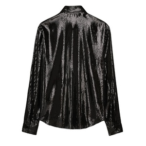 New Arrival Fashion Custom Long Sleeves Button up <strong>Sequin</strong> <strong>Shirts</strong> High Quality Hot Sale <strong>Men's</strong> <strong>Shirts</strong> Streetwear - Product Image 2