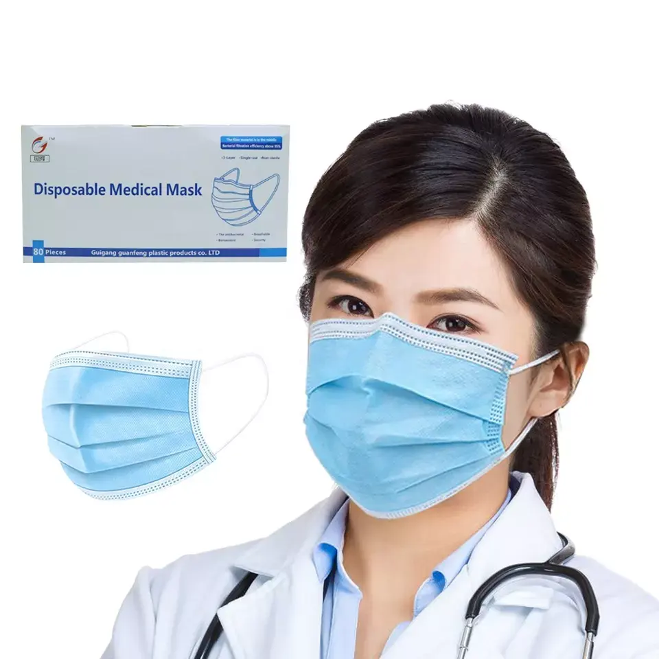XIQUE Wholesale Surgical green Earloop Hospital Medical Disposable Surgical 3 Ply Protective Non Woven Face Mask type iir