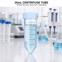 Tube de centrifugation en plastique de 25 ml, stérile, emballé dans un sac bleu, consommables de laboratoire jetables, largement utilisés dans la recherche médicale