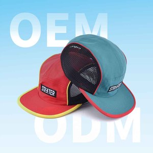 Casquette de camping en nylon respirant à 5 panneaux avec logo personnalisé réfléchissant, idéale pour l'été et la course à pied (OEM) - Product Image 1