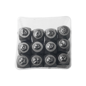 12PC timbro angelo sorridente in acciaio luna stelle sigillo a farfalla in pelle acciaio 2mm punzone in pelle - Product Image 1