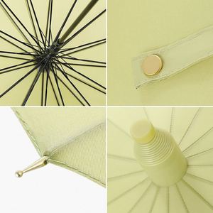 Parapluie pliant compact 16 baleines avec logo personnalisé OEM, motif floral vintage, poignée en cuir, pour femme, cadeau, vente en gros - Product Image 4