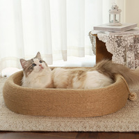 Winners Griffoir et Lit pour Chat en Corde de Chanvre Durable, Bac Ovale Profond et Concave, Conception Tout-en-un, Taille Très Grande, Emballage en Carton