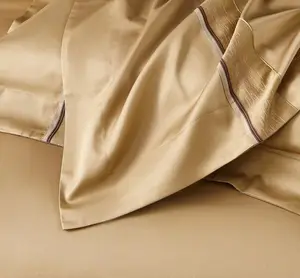 Vente en gros de draps en coton doux pour <span class=keywords><strong>2</strong></span> <span class=keywords><strong>personnes</strong></span> lot de quatre pièces 100% pur coton drap de <span class=keywords><strong>lit</strong></span> pour couette de couleur unie - Product Image 5
