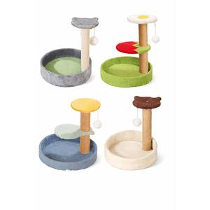 Arbre à chat stable avec finition velours, panneaux de particules E0 écologiques, griffoir en sisal, grande tour d'activités moderne pour animaux de compagnie - Product Image 4