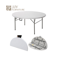 JJY-ZDZ-G004 Elegante Mesa Redonda Plegable de Plástico para Banquetes y Eventos - Nueva Llegada