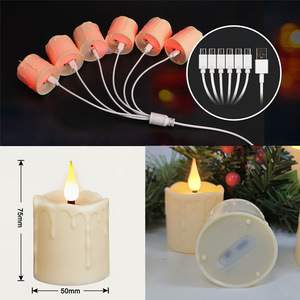 Bougies LED sans flamme étanches (lot de 6) avec télécommande et minuterie, effet scintillant, à piles - Product Image 4